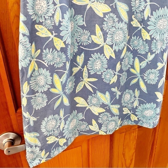Lilly Pulitzer Dragonfly Sheath Dress Sz 8 Linen Cotton Sleeveless Blue Green - Picture 3 of 7
